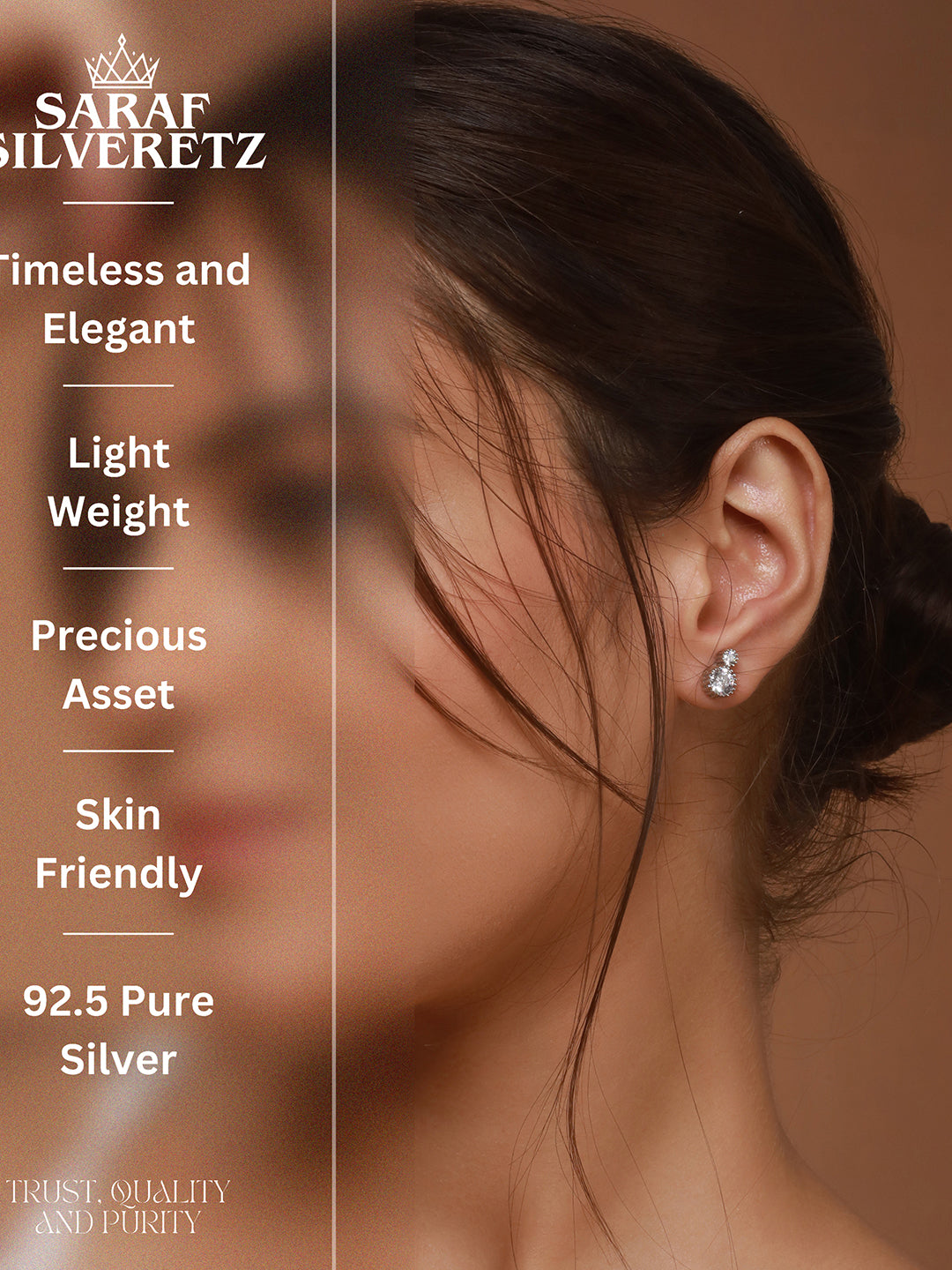 925 Sterling Silver Cubic Zirconia  Solitaire Studds Earrings