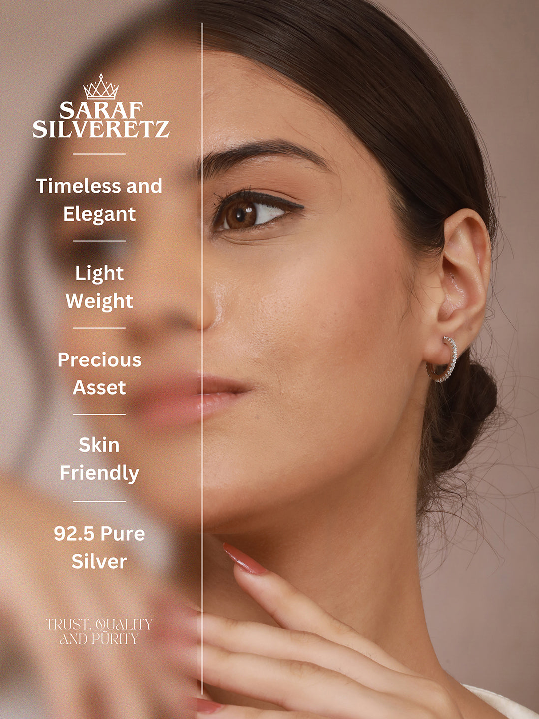 925 Sterling Silver Rhodium Plated  CZ Studded Classic Hoop Earrings