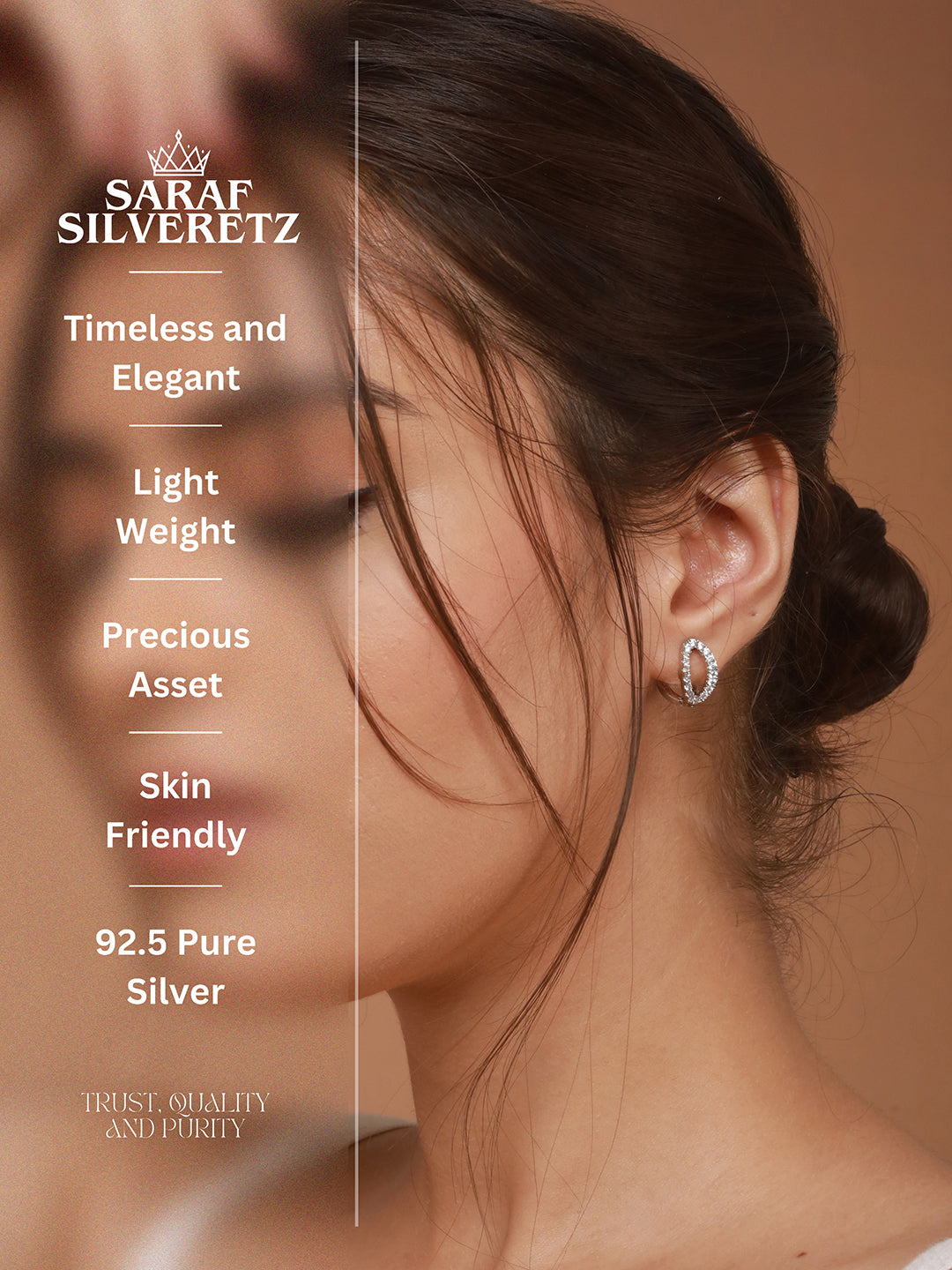 925 Sterling Silver Rhodium Plated minimal Bali Studds Earrings