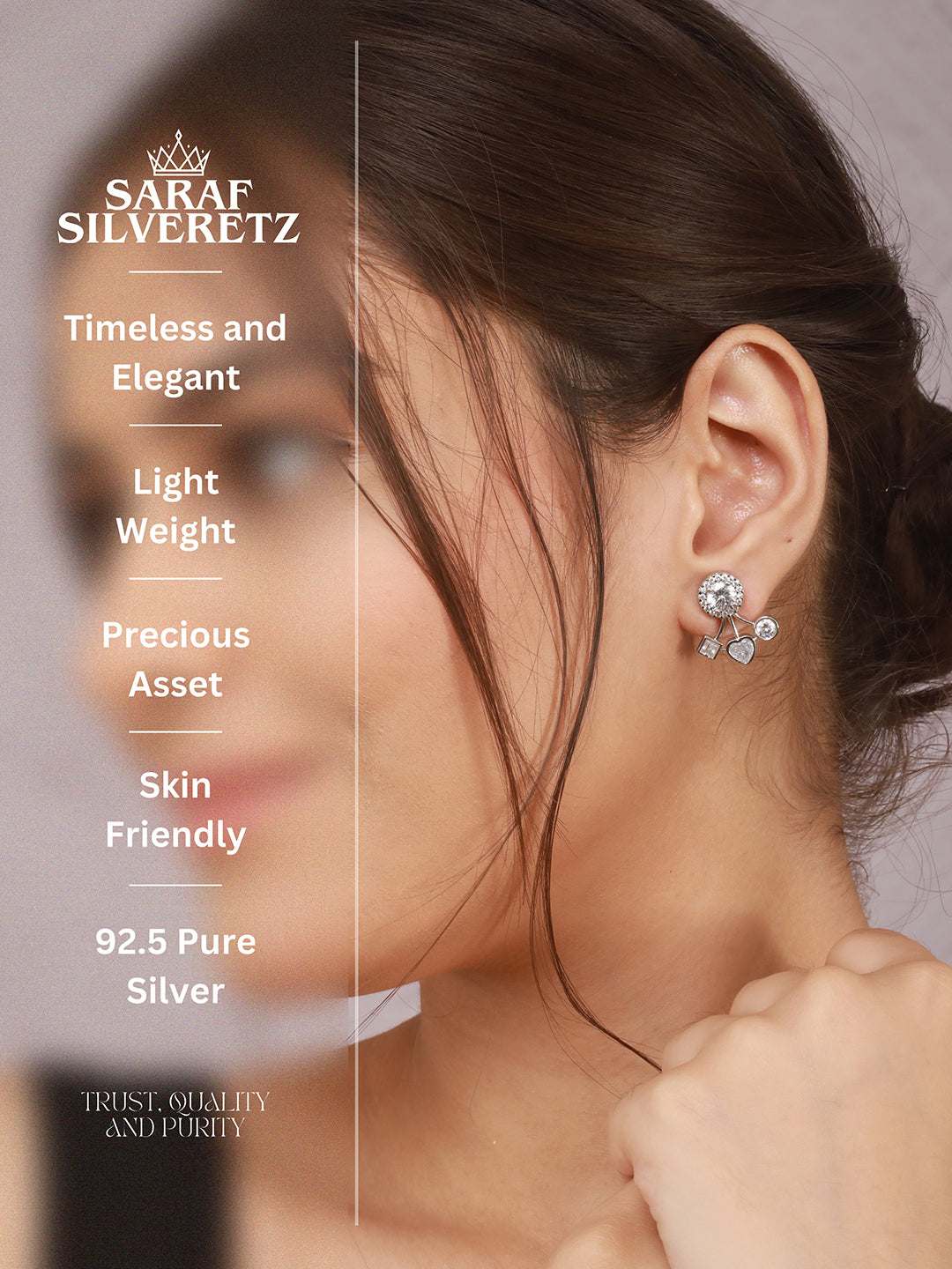 925 Sterling Silver Cubic Zirconia  Solitaire Drop Earrings