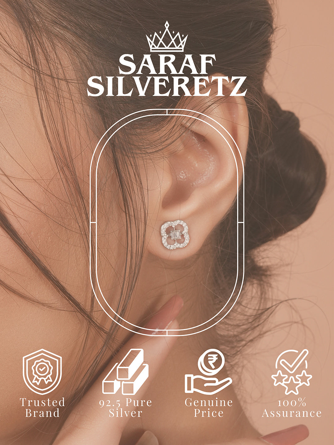 925 Sterling Silver Circular Cubic Zirconia Studds Earrings