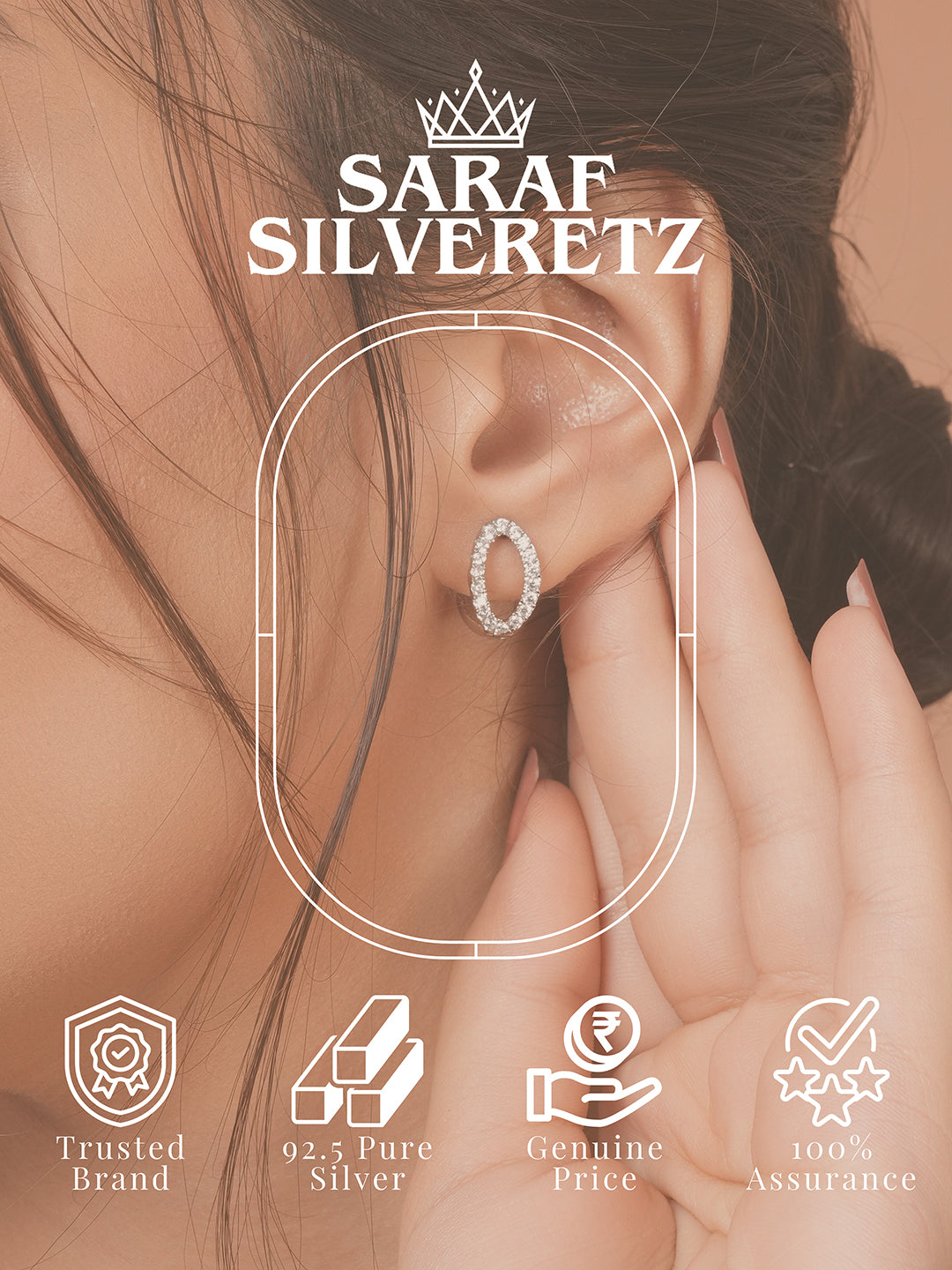 925 Sterling Silver Rhodium Plated minimal Bali Studds Earrings