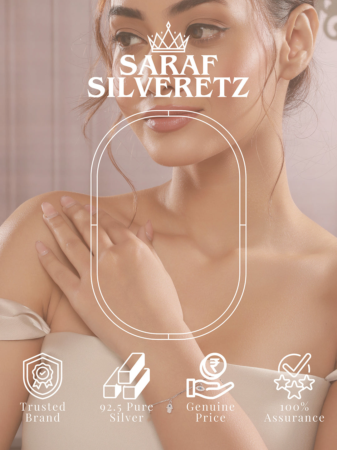 925 Sterling Silver Zircon Studded Evil Eye DailywearWraparound Adjustable Tennis Bracelet