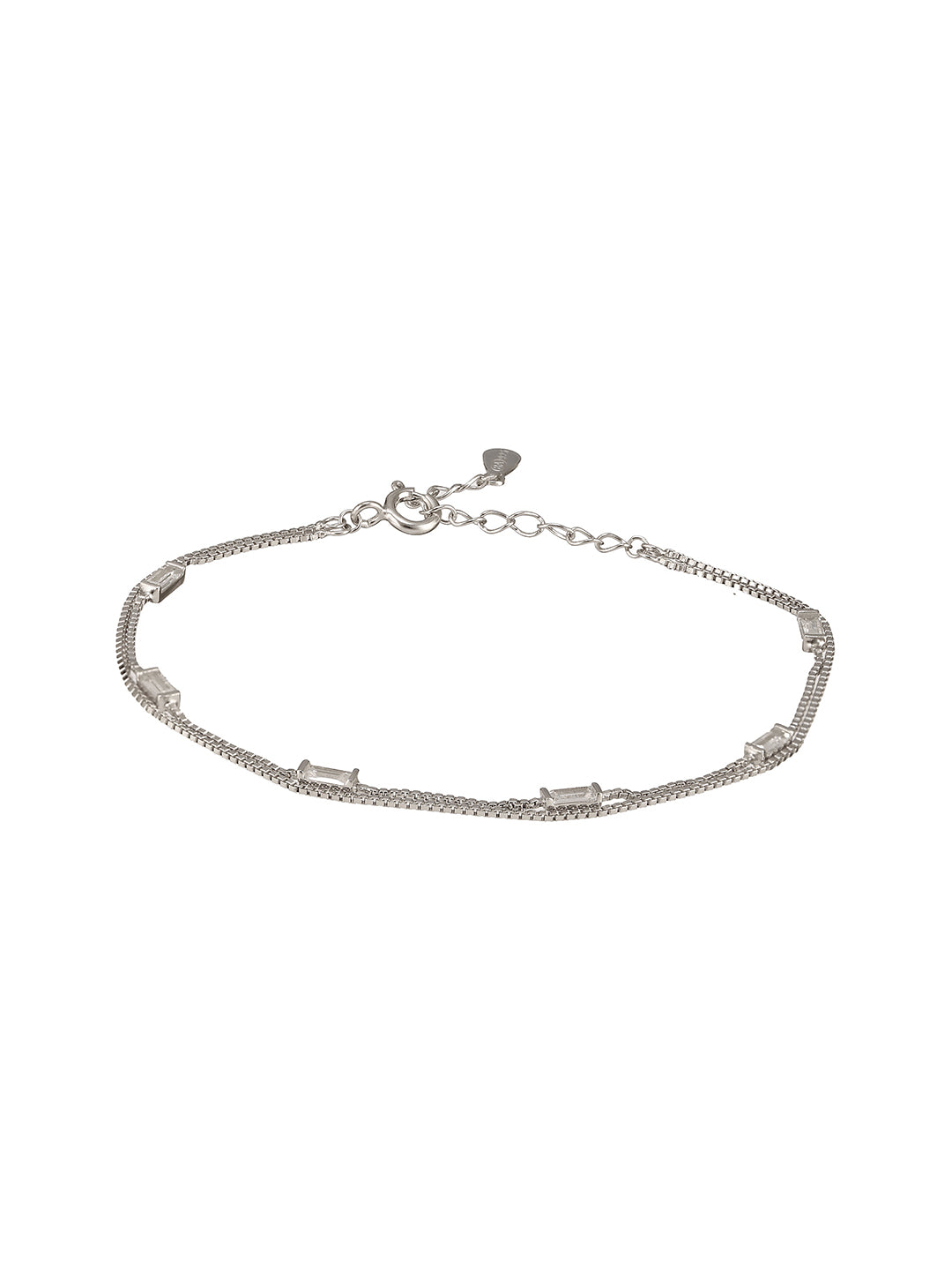 925 Sterling Silver Zircon Studded Baguette Multi Layered Wraparound Minimal Earrings