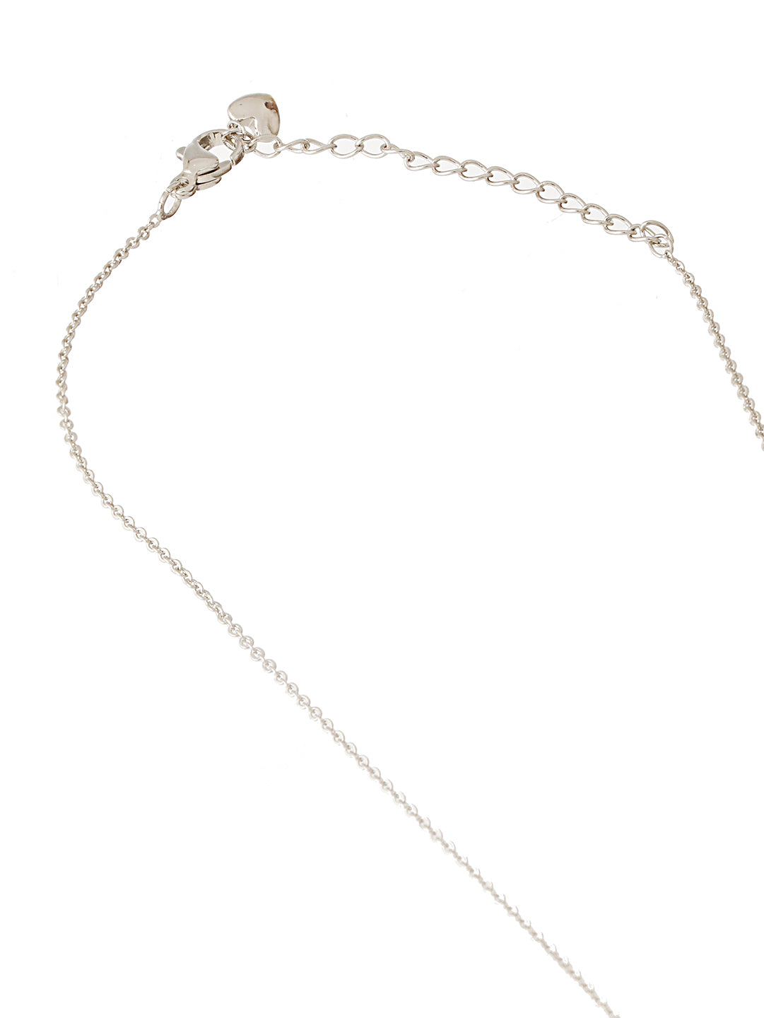 Anti-Tarnish Silver Plated Blue Sapphire AD Heart Shaped Minimal  Pendant Chain Necklace