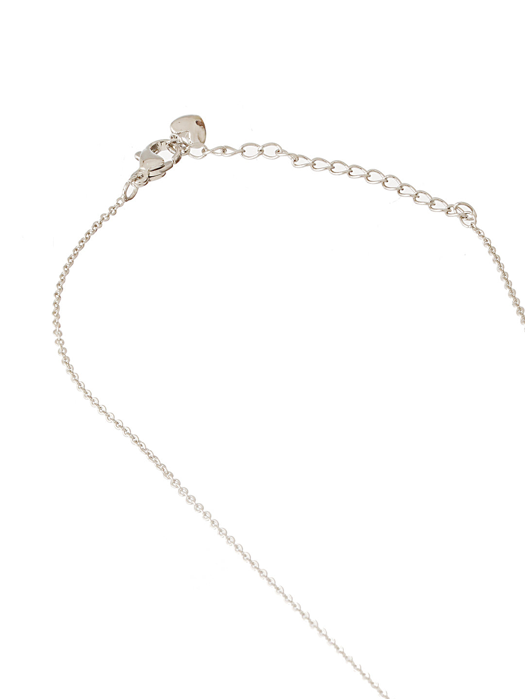 Anti-Tarnish Silver Plated AD Studded Delicate Solitaire Leaf Pendant Necklace