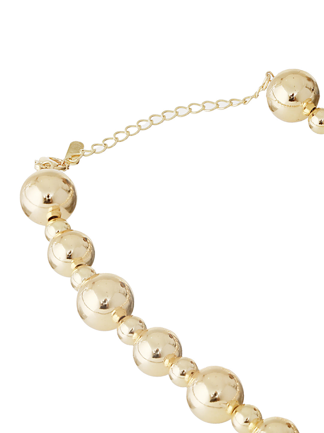 Anti-Tarnish Gold Plated Chunky Ball Chain Heart Shaped Pendant Necklace