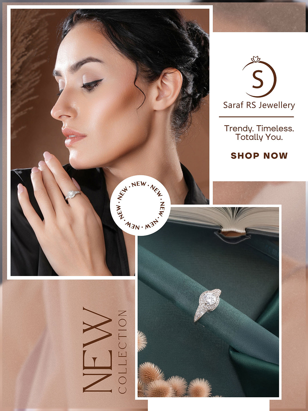 Silver Rhodium Plated White Round Cut Zircon Studded Adjustable  Solitaire Engagement Propose  Wedding Finger Ring