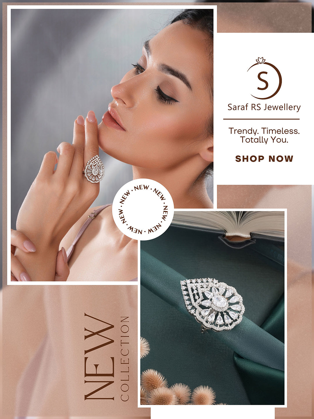 White Rhodium Toned Zircon Studded  Adjustable Designer Cocktail Wedding Finger Ring