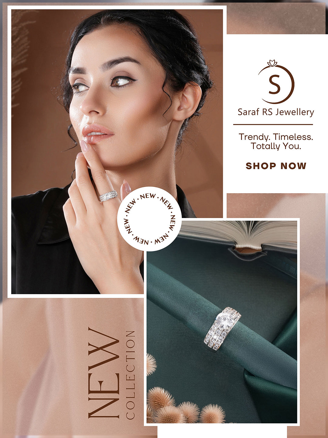 Silver Plated Cubic Zircon Studded Adjustable Bridal Engagement Wedding Band Finger Ring