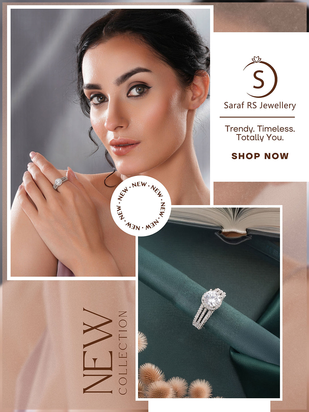 Silver Rhodium Plated White Zircon Studded  Adjustable Solitaire Engagement Propose Wedding  Finger Ring