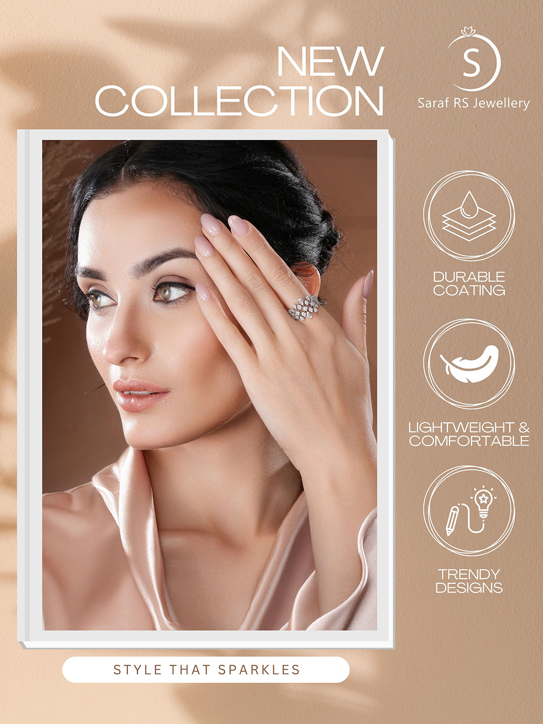 White Rhodium Plated Marquise Shaped  Zircon Studded Floral Designer Cocktail Anniversary  Finger Ring