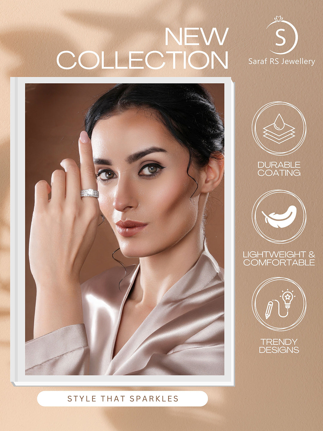 Silver Plated Cubic Zircon Studded Adjustable Bridal Engagement Wedding Band Finger Ring