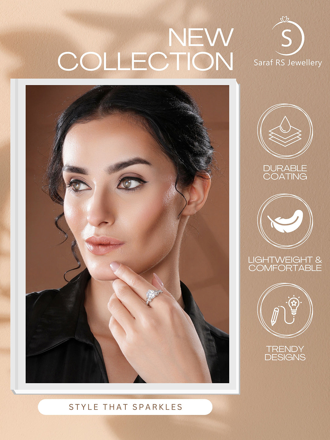 Silver Toned Cubic Zircon Studded Engagement Cocktail Adjustable Finger Ring