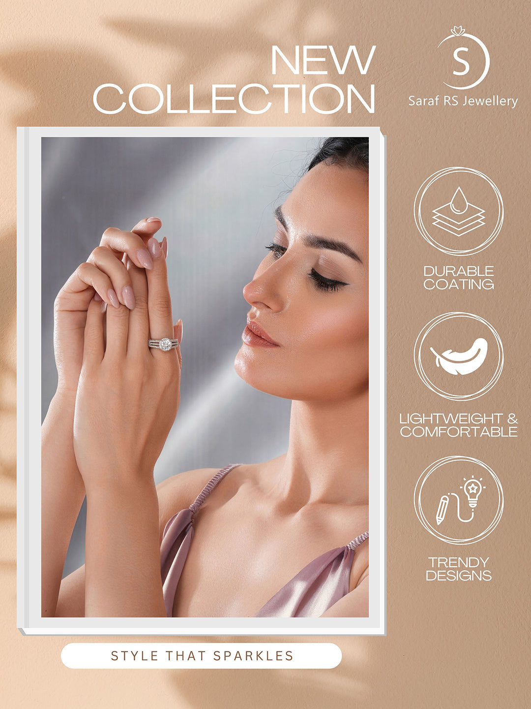 Silver Rhodium Plated White Zircon Studded  Adjustable Solitaire Engagement Propose Wedding  Finger Ring