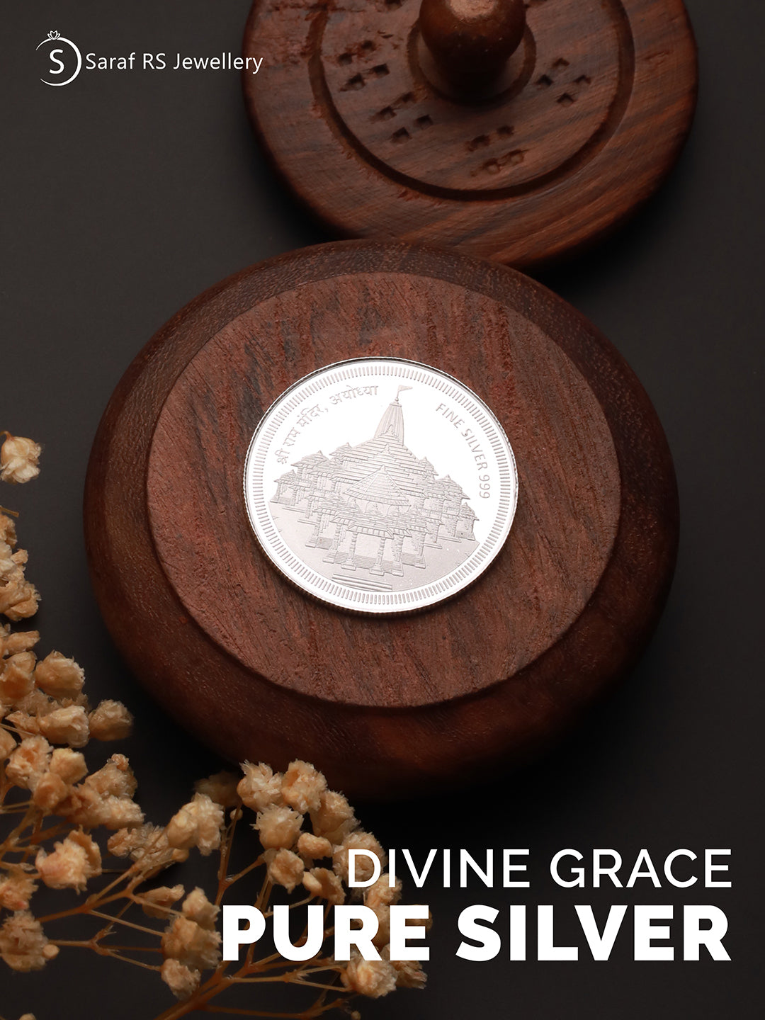 999 Silver Ayodhya Shri Ram Mandir with Ram Darbar Coin 10 Grams