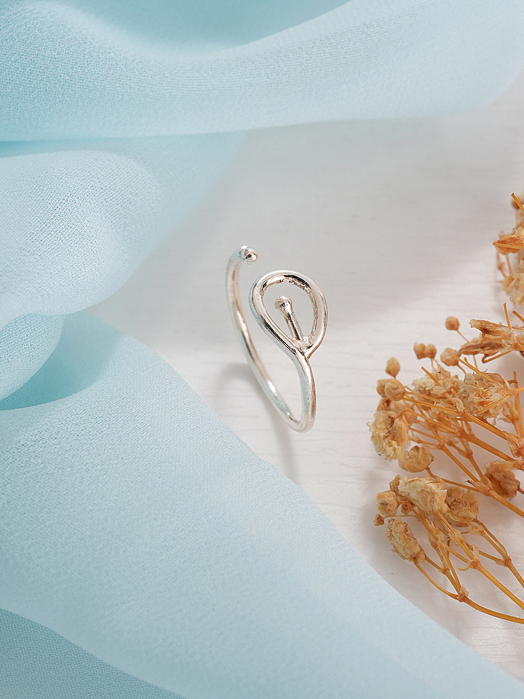 925 Sterling Silver Modern Quirky  Minimal Adjustable Finger Ring