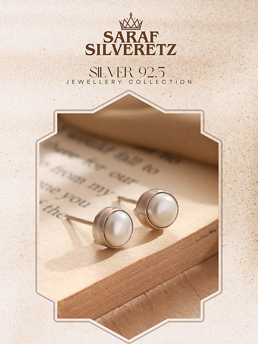 925 Sterling Silver White Pearl Stud Earrings