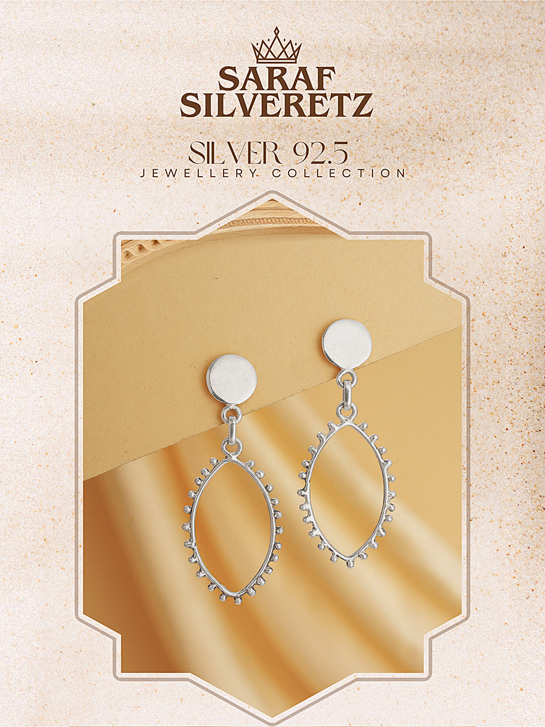 925 Sterling Silver Oval Lightweight Dangler Minimal Drop Earrings