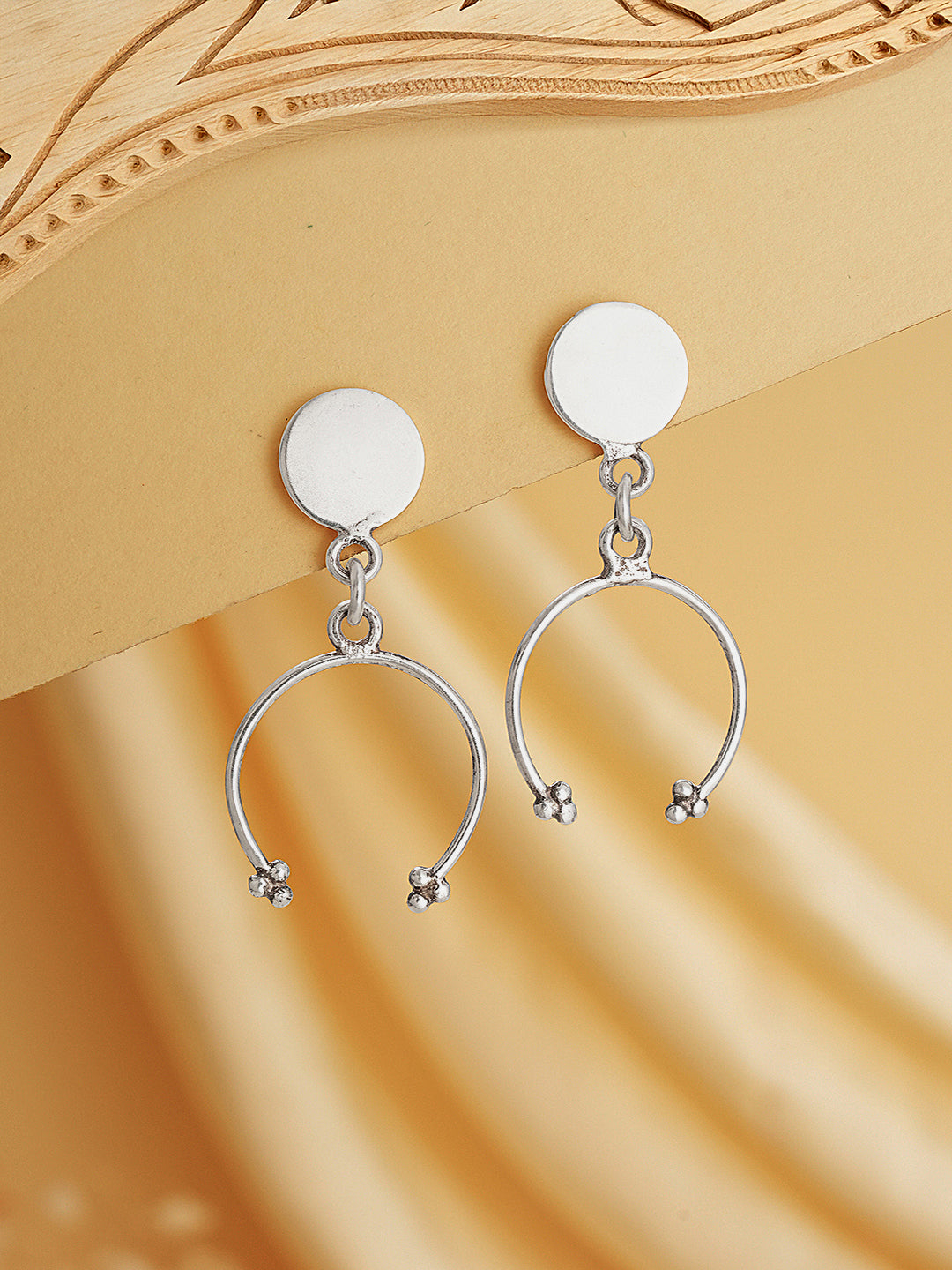 925 Sterling Silver Open Hoop Minimal Chic dangler Drop Earrings