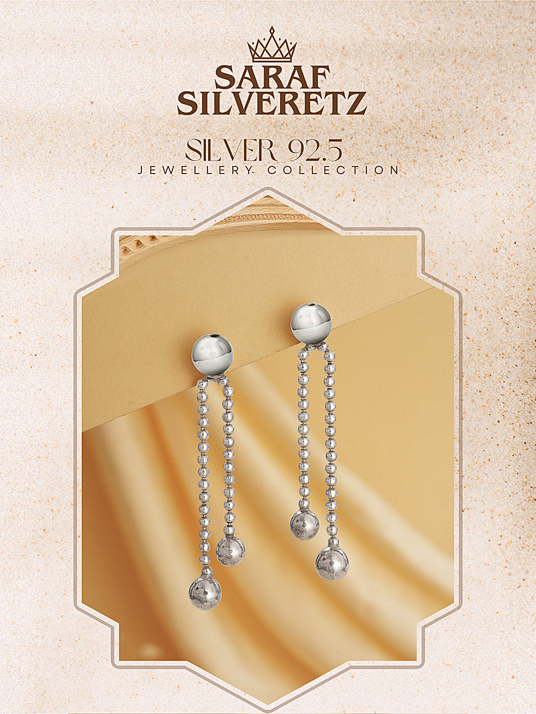 925 Sterling Silver Long Dual Strand Drop statement Minimal Earrings