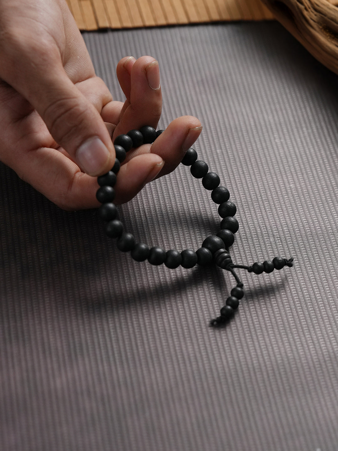 Karungali Mala Original Ebony Wood Beads with Lab Certificate Adjustable Bracelet.