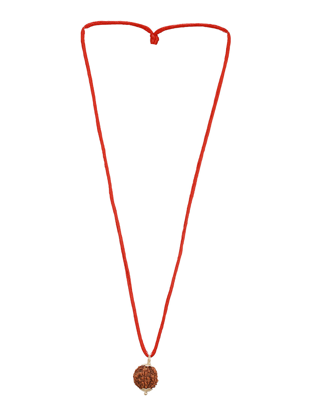 Natural 6 Mukhi Faces Rudraksh With Certificate  In Red Thread Pendant Necklace & Chain