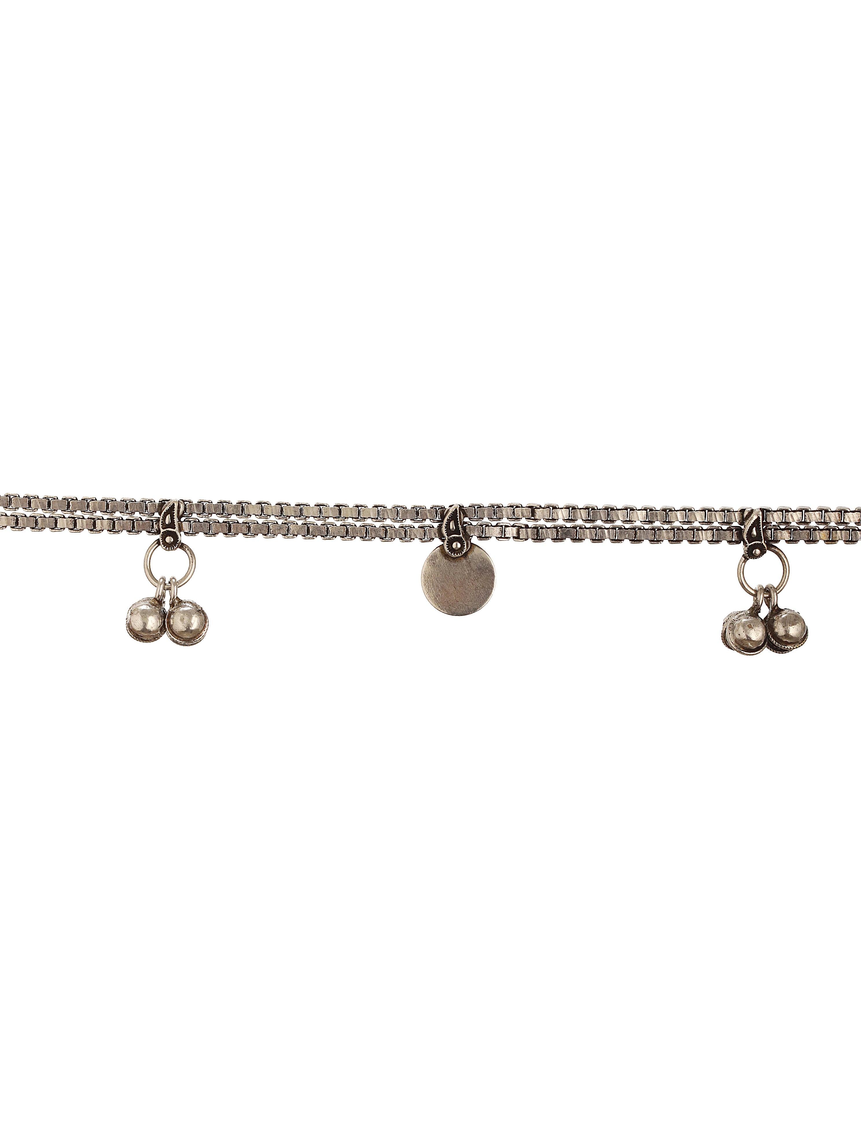 Oxidised Silver Toned Ghungroo  Trendy Minimal Waistchain Hipbelt Kamarbandh