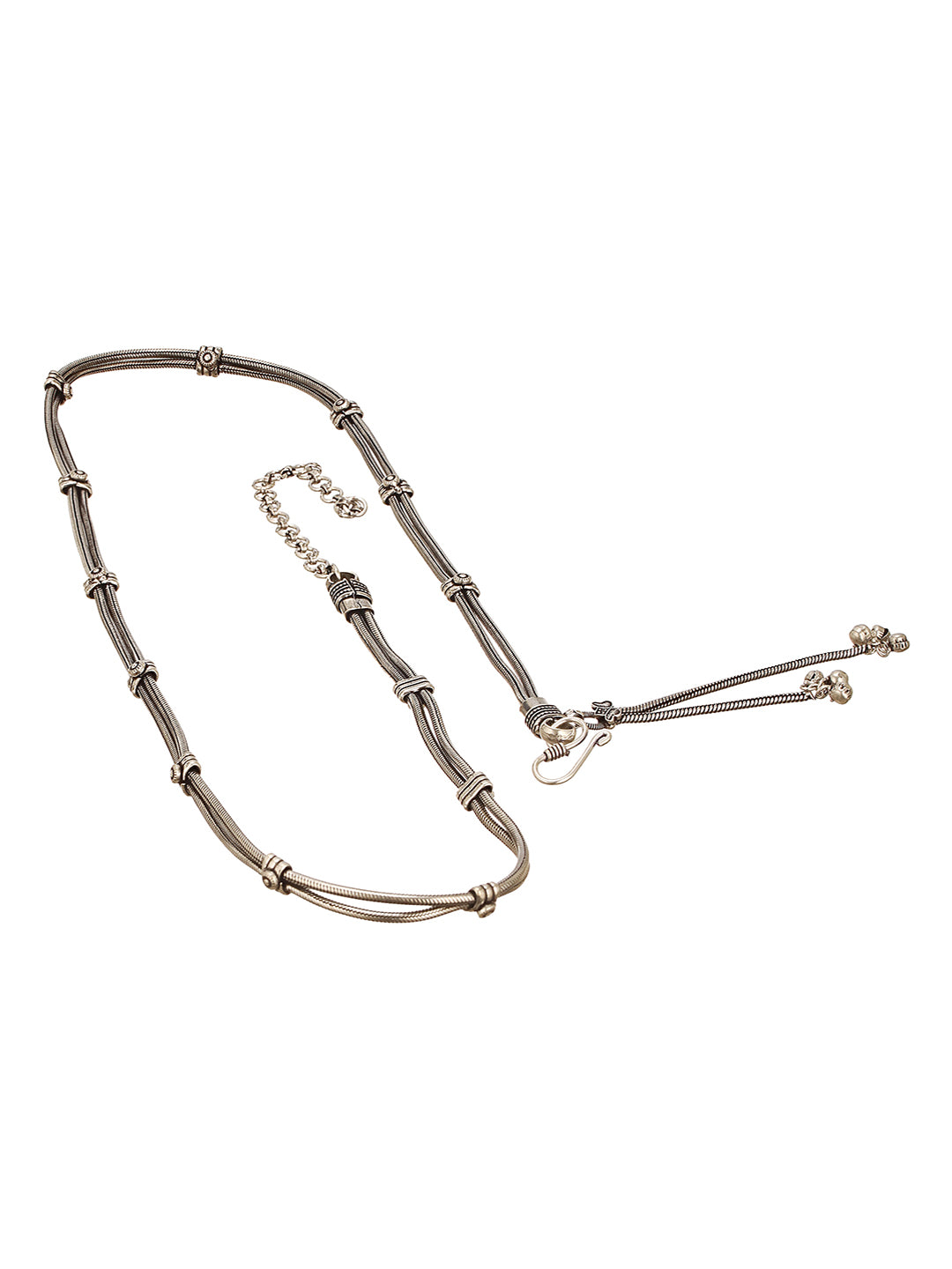 Oxidised Silver Toned Ghungroo  Trendy Minimal Waistchain Hipbelt Kamarbandh