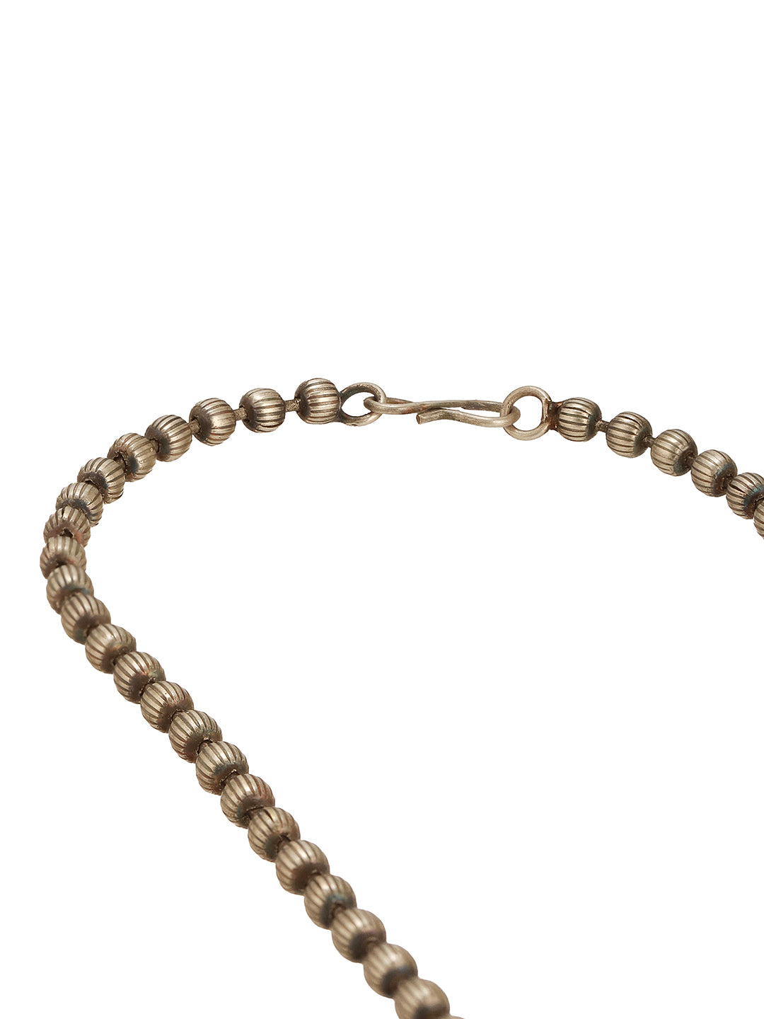 Oxidised Dual Toned Long Haram Leafy  Statement Tribal Pendant Jewellery Set