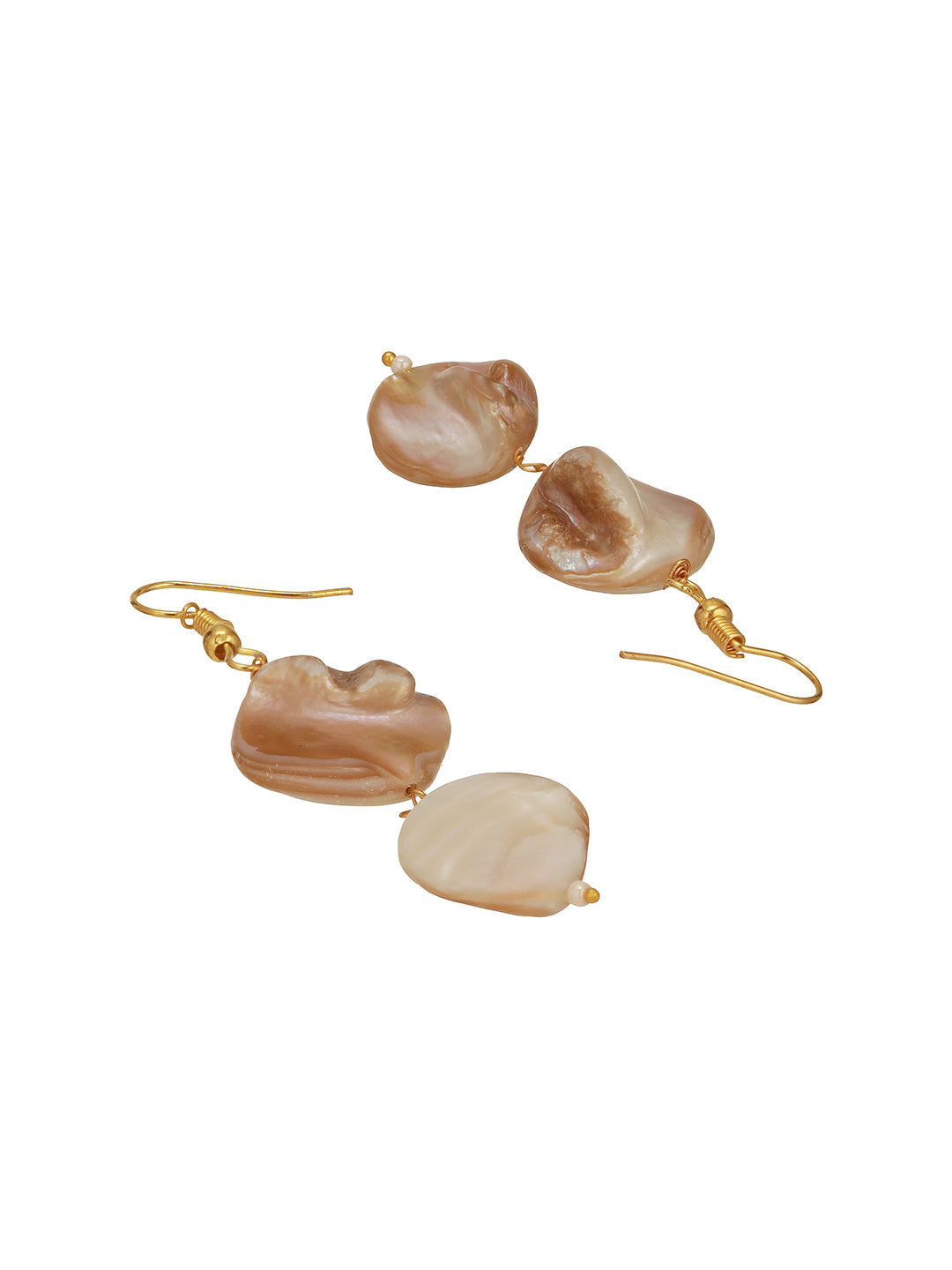 Beige Natural Stoned Beaded  Embedded Double Layered Trendy Maala Necklace jewellery Set