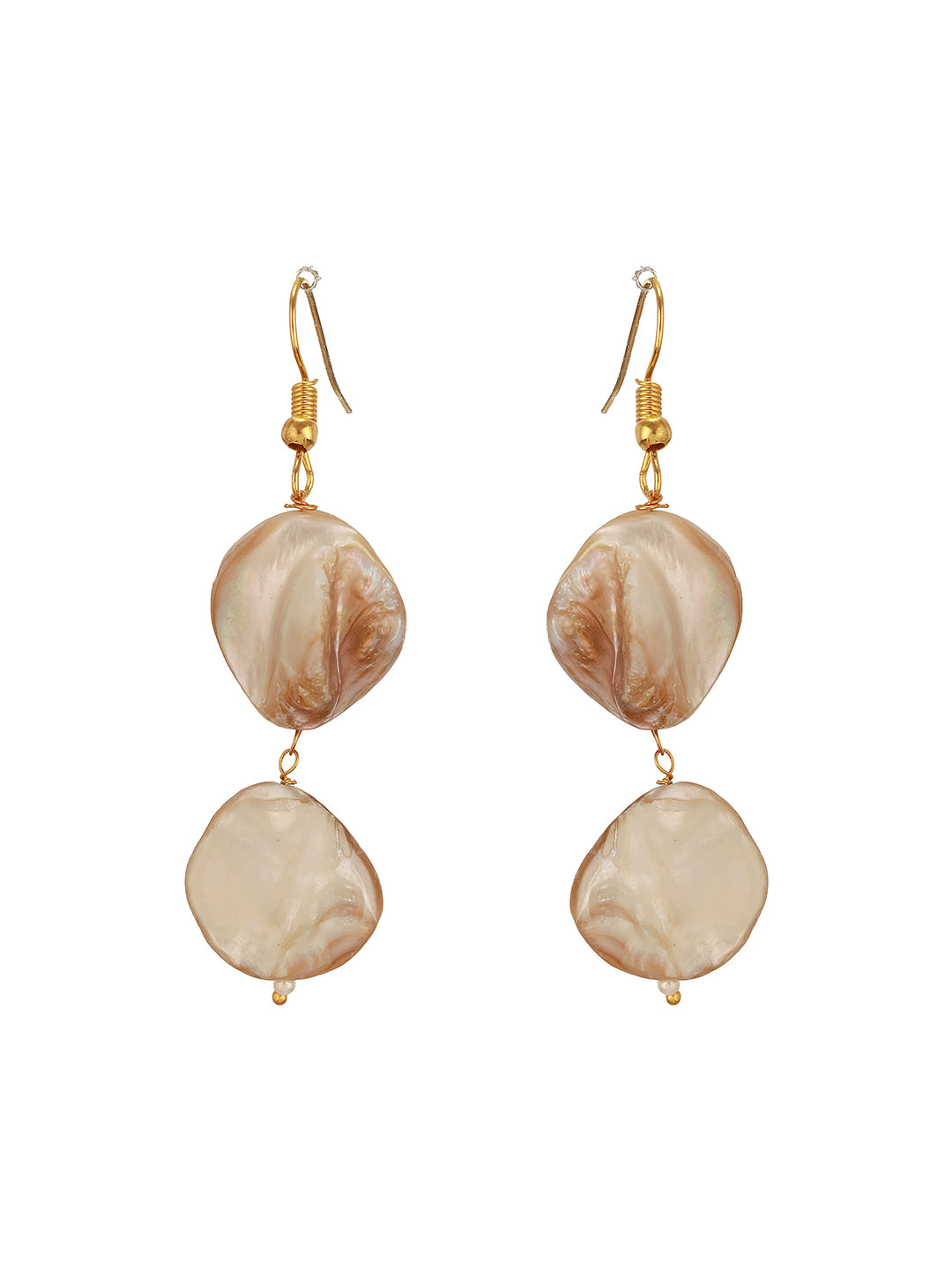 Beige Natural Stoned Beaded  Embedded Double Layered Trendy Maala Necklace jewellery Set