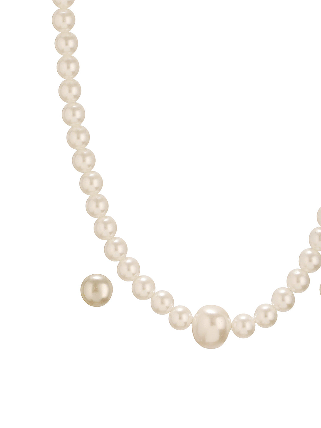 Single String  Pearl  Statement Necklace Jewellery Set