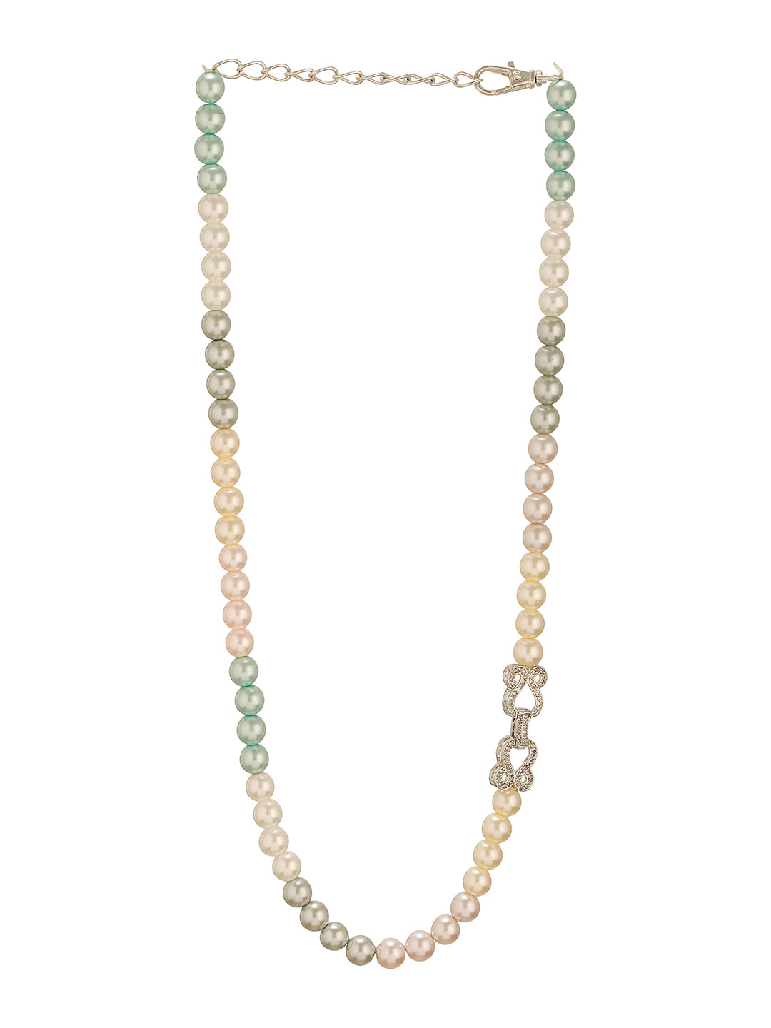 Single String Pearl Beads Designer Statement Necklace & Chain