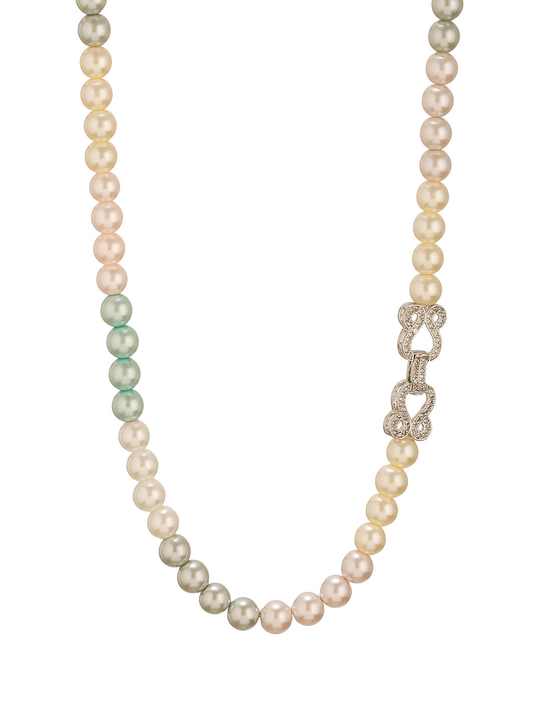 Single String Pearl Beads Designer Statement Necklace & Chain