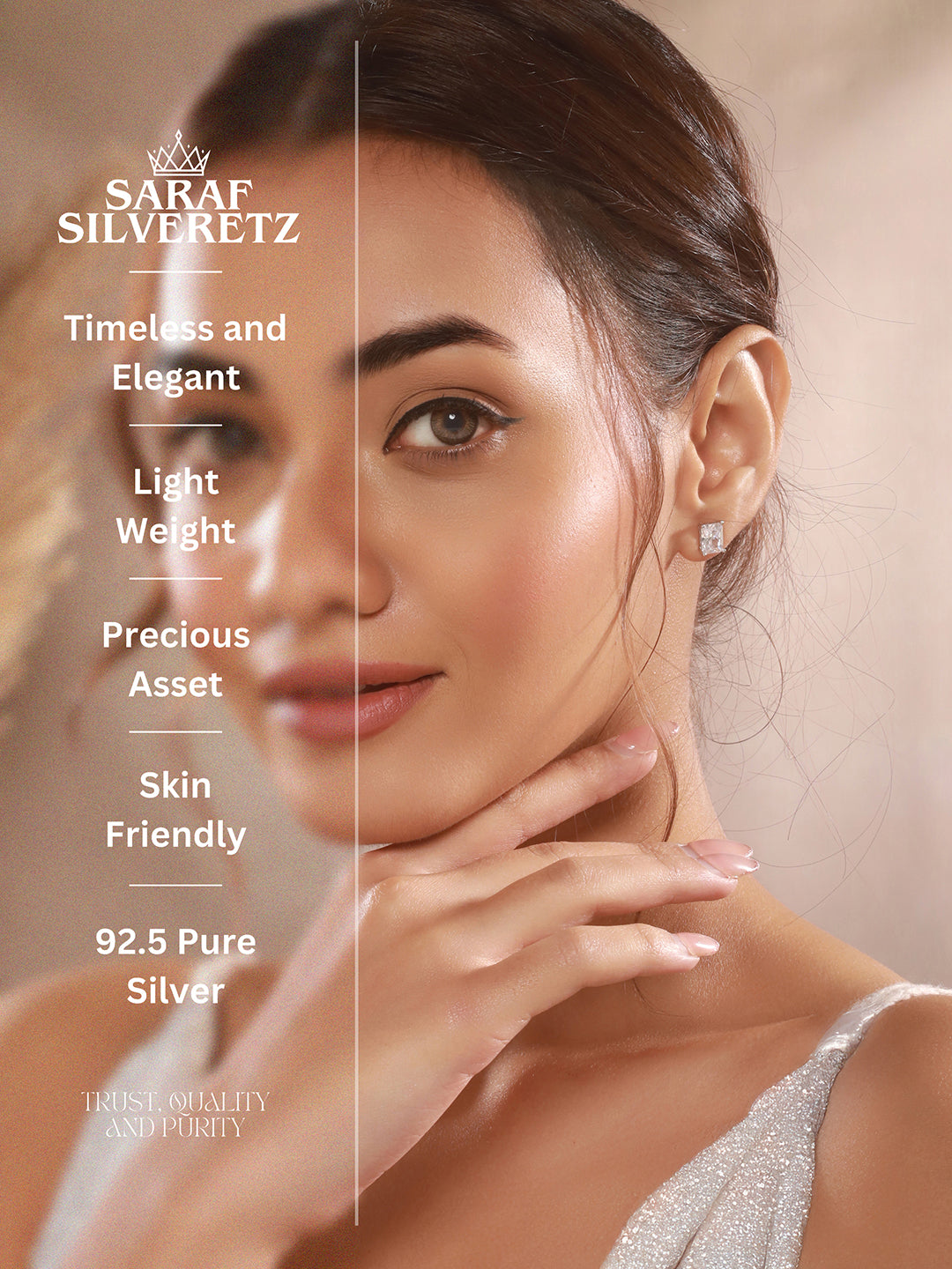 925 Sterling Silver 8 mm Zircon Studded Rectangular Solitaire Minimal  Studds Earrings