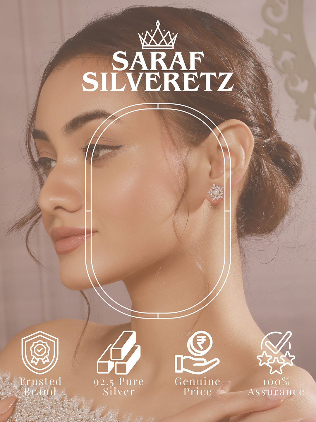 925 Sterling Silver Zircon & Pearl Embellished Minimal  Floral Studds Earrings