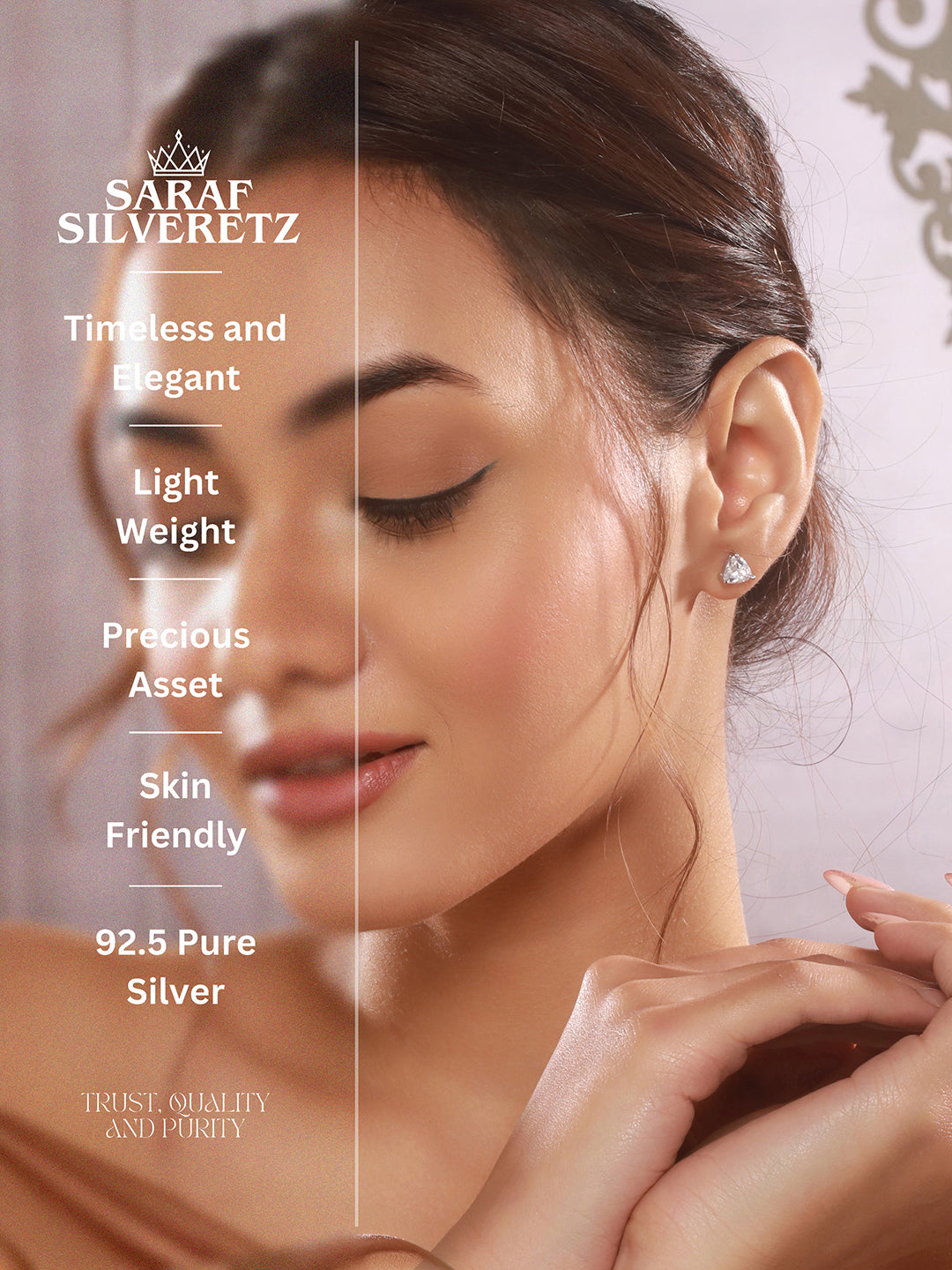 925 Sterling Silver Cubic Zircon Studded Geometric Minimal Solitaire Studds Earrings