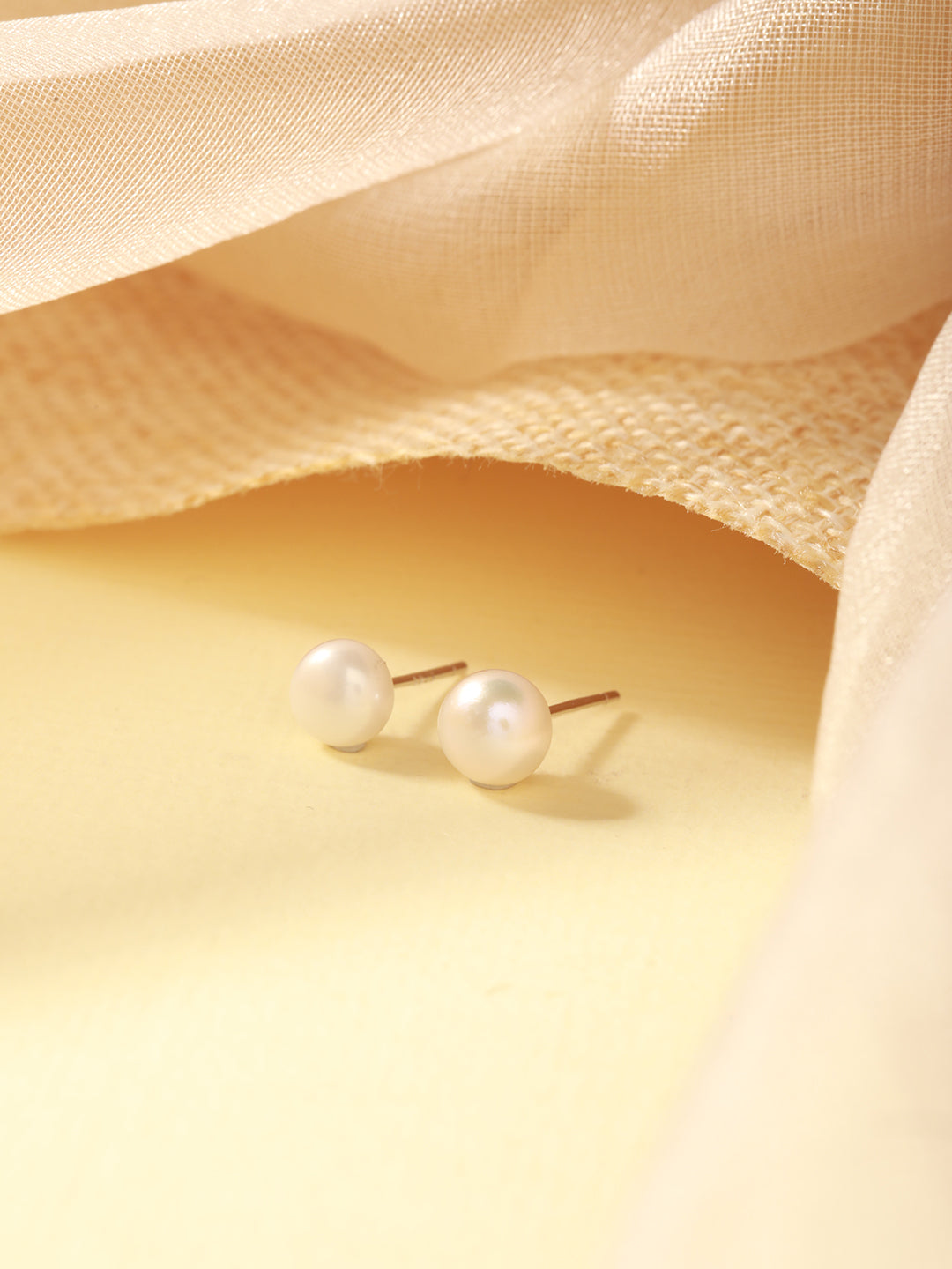 925 Sterling Silver Pearl Studded Minimal Officewear Studds Earrings