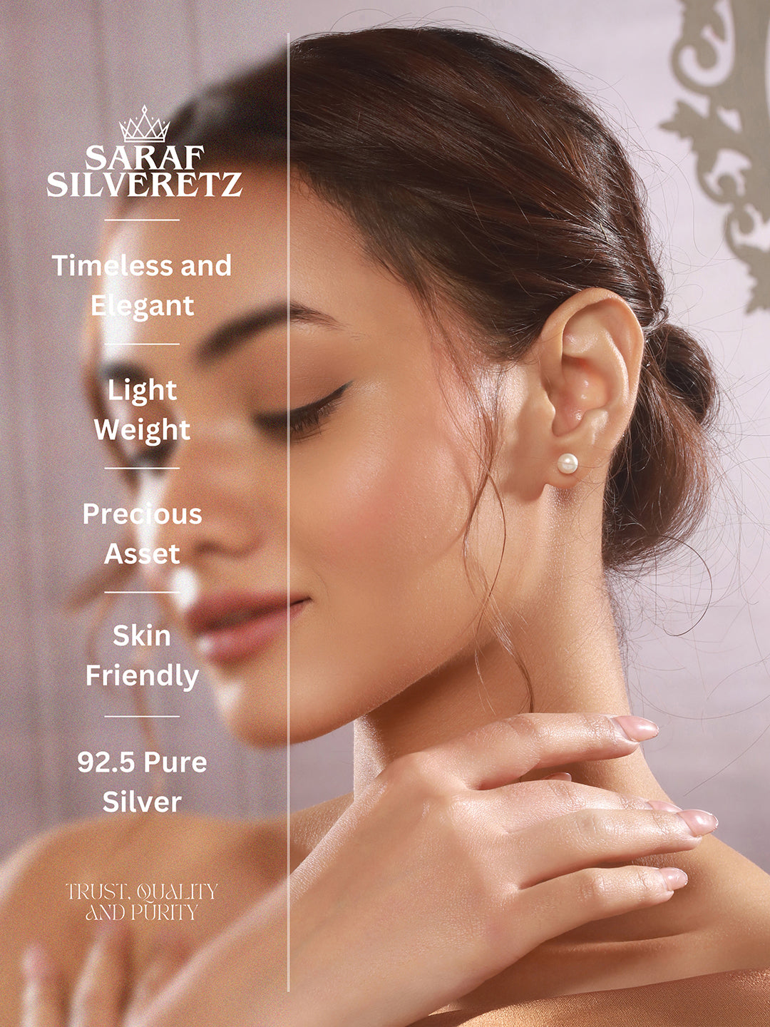 925 Sterling Silver Pearl Studded Minimal Officewear Studds Earrings