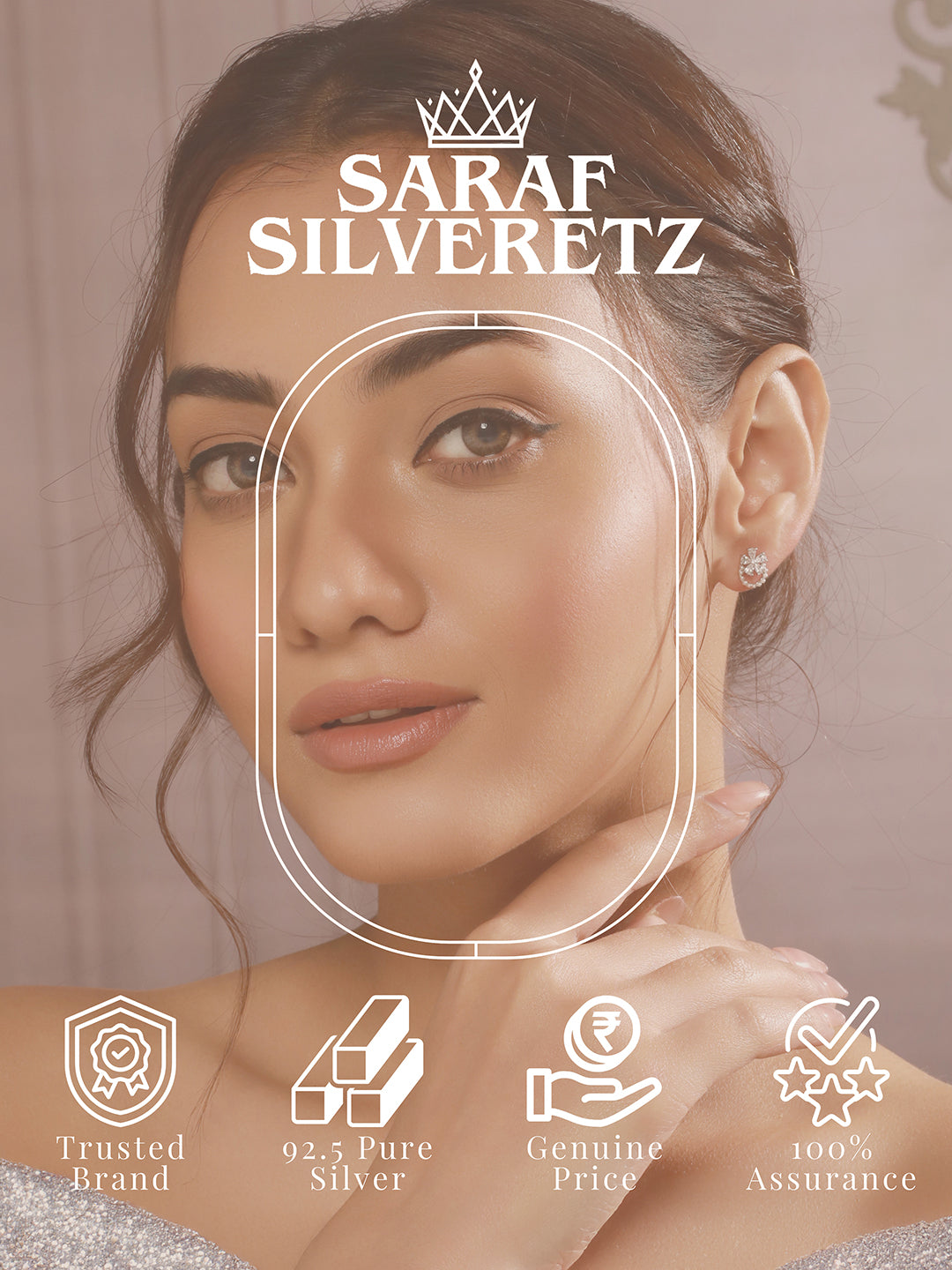 925 Sterling Silver Zircon & Pearl Embellished Floral  Minimal Studds Earrings