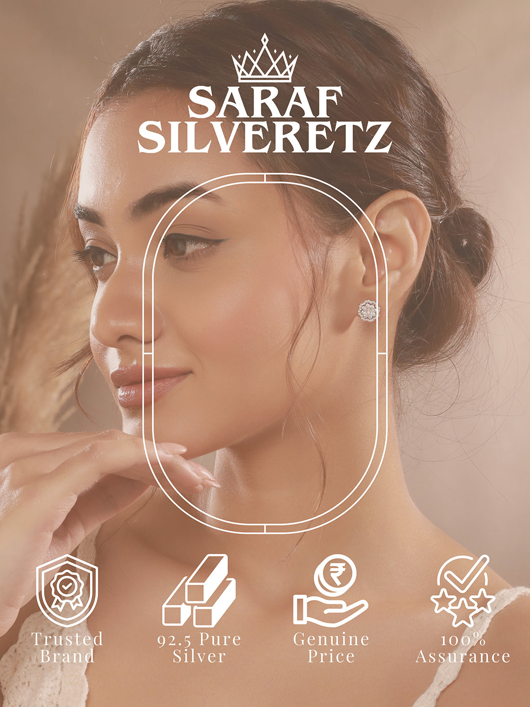 925 Sterling Silver Zircon Studded Floral Studds Earrings