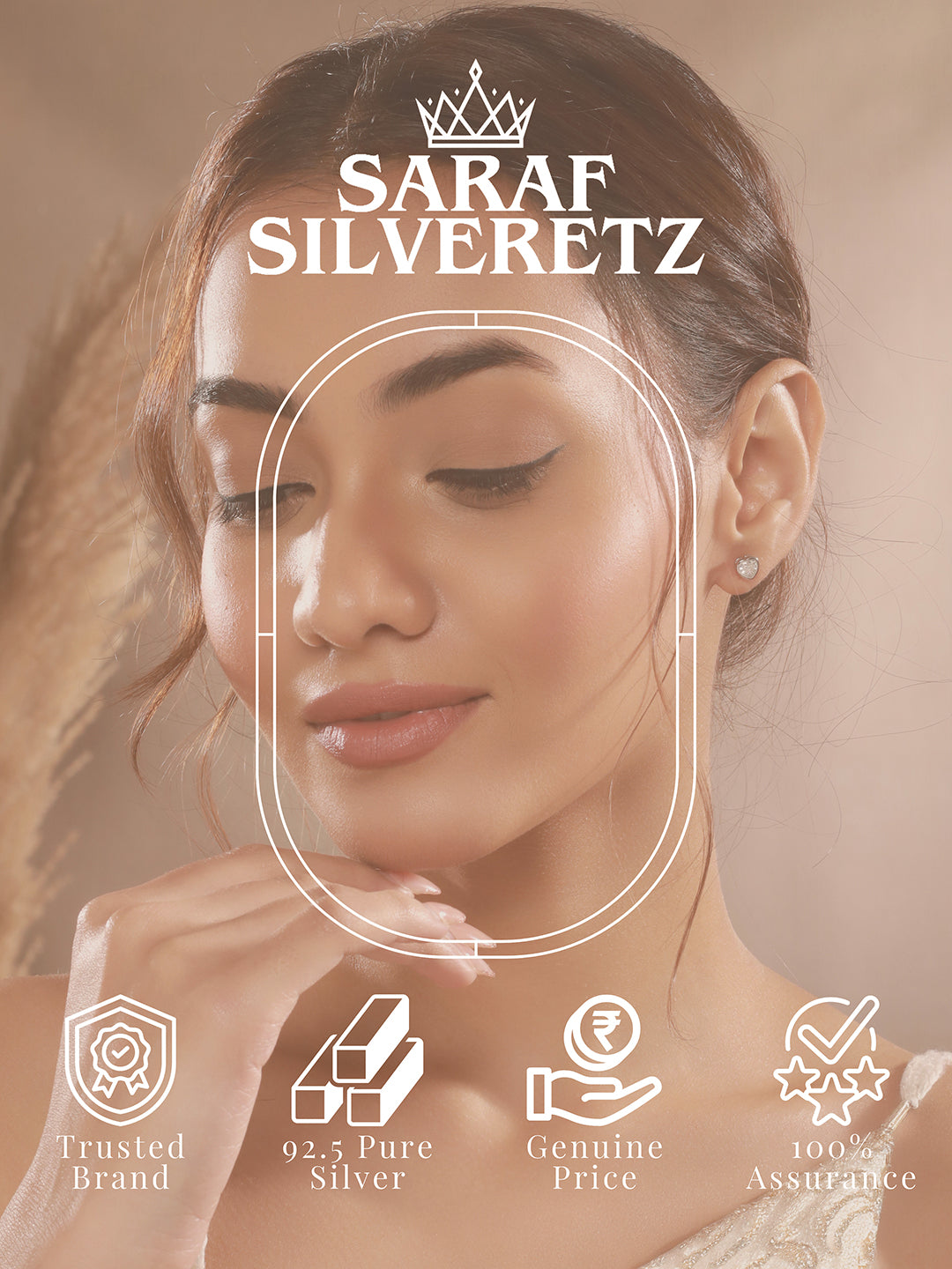 925 Sterling Silver Zircon Studded  Heart Shaped Halo Solitaire Minimal Studds Earrings