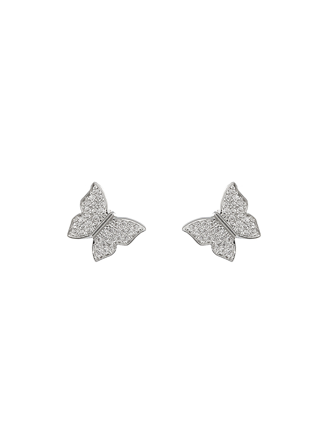 925 Sterling Silver Cubic Zirconia Butterfly Studds Earrings