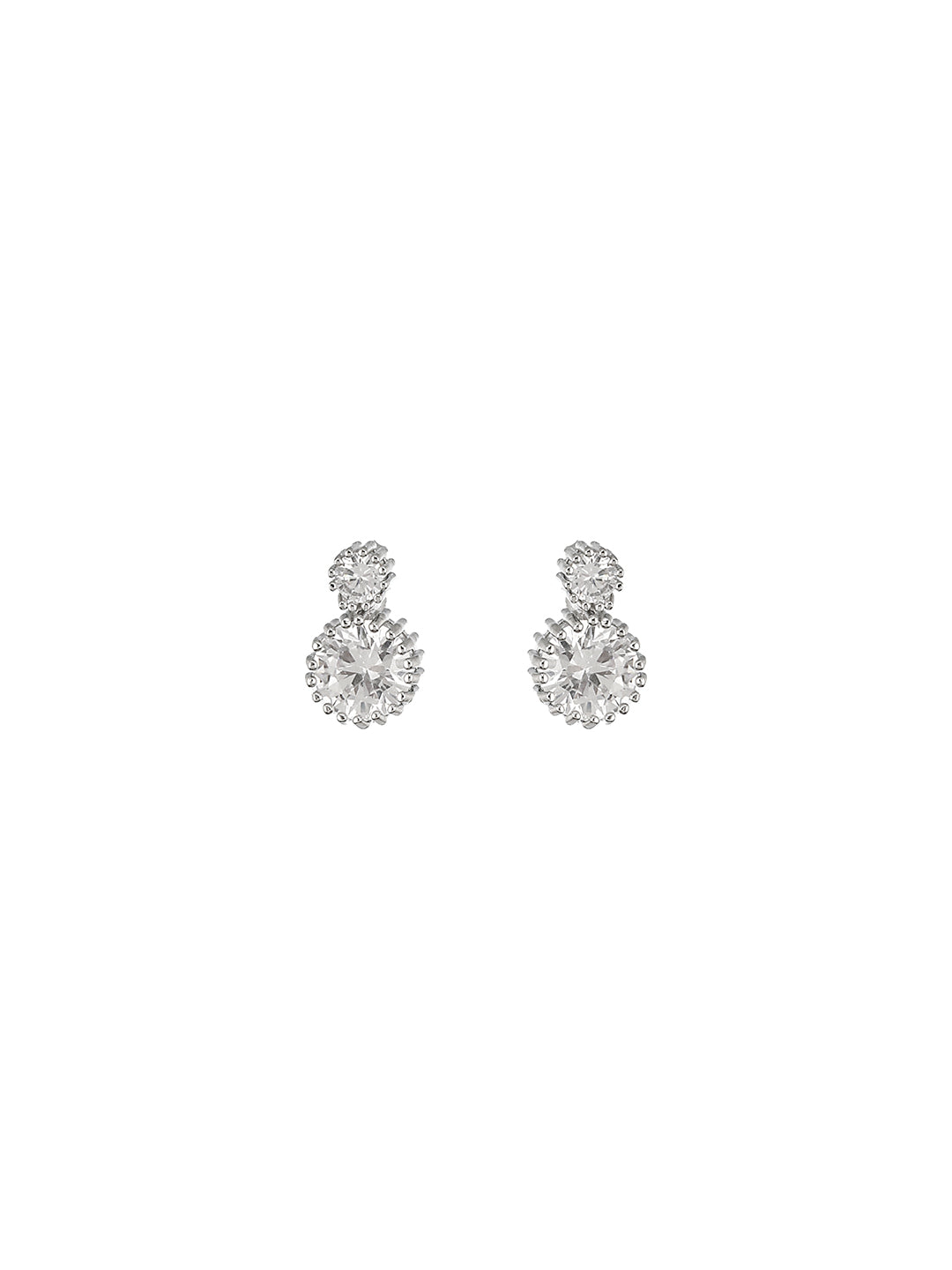 925 Sterling Silver Cubic Zirconia  Solitaire Studds Earrings