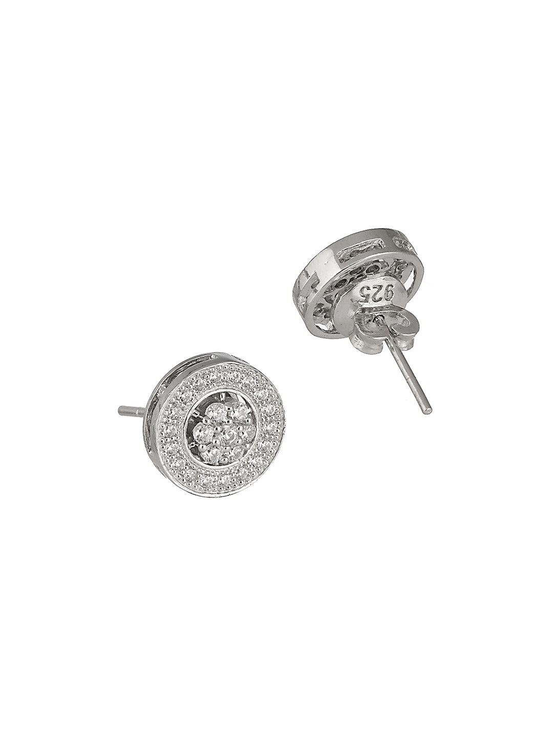 925 Sterling Silver AD Studded Studds Earrings