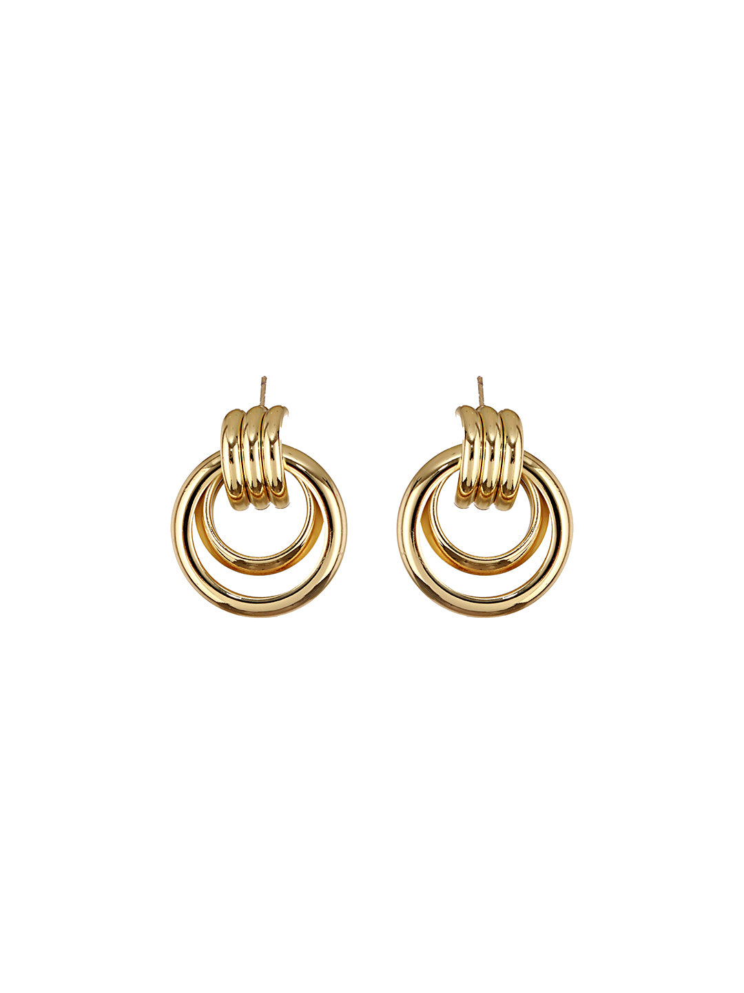 Anti-Tarnish 18k Gold Plated Concentric Hoop Earrings