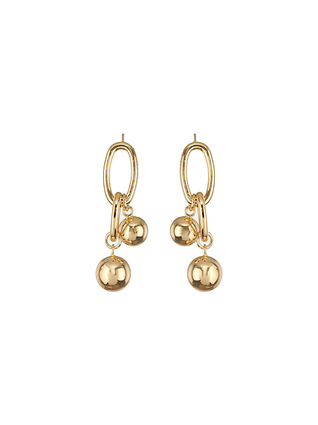 Anti-Tarnish 18k Gold Plated Dangling Orb Earrings