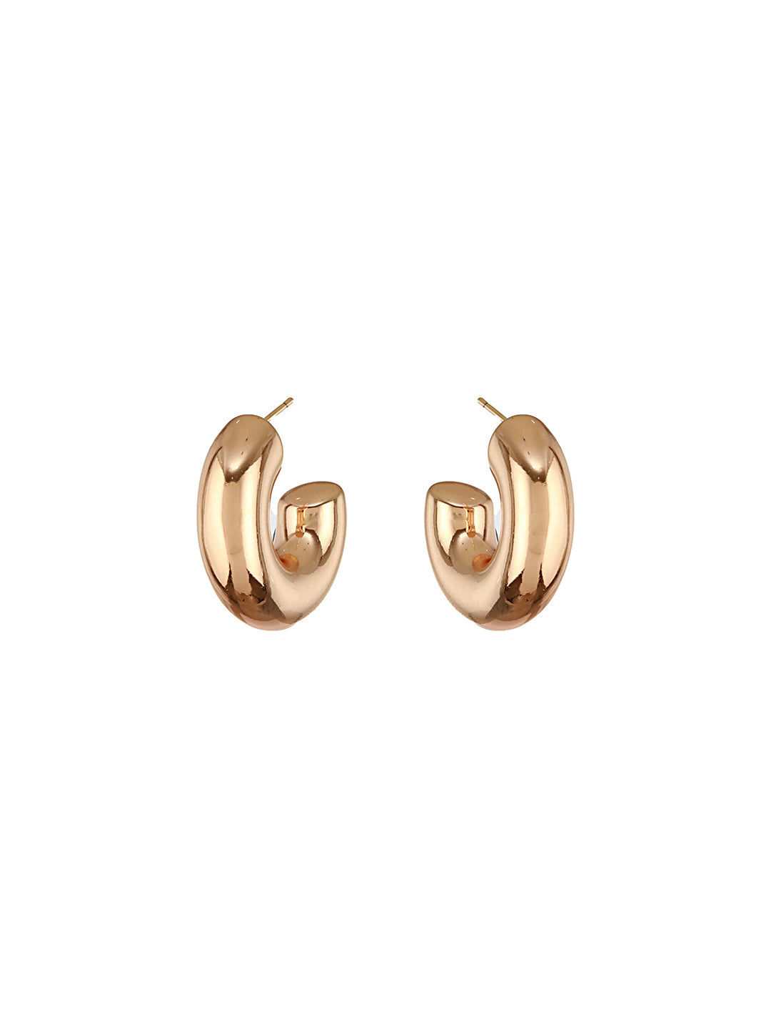 Anti-Tarnish 18 k Gold Plated Bold Statement  C Half  Hoop earrings