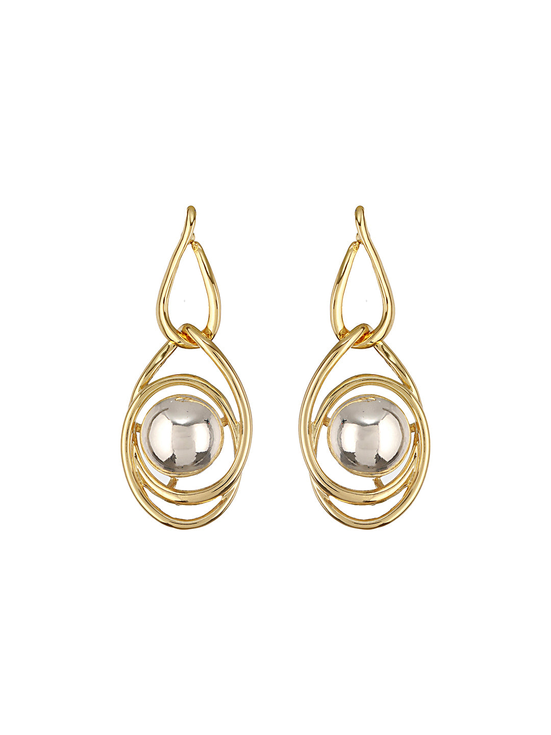 Anti-Tarnish 18k Gold & Silver Plated Orbital Hoop Earrings